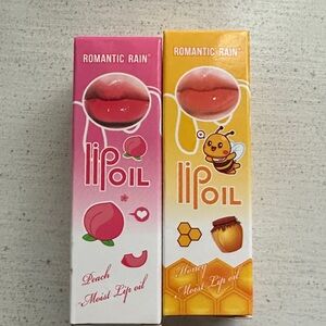 Romantic Rain Lip Oil Set - Peach & Honey NIB